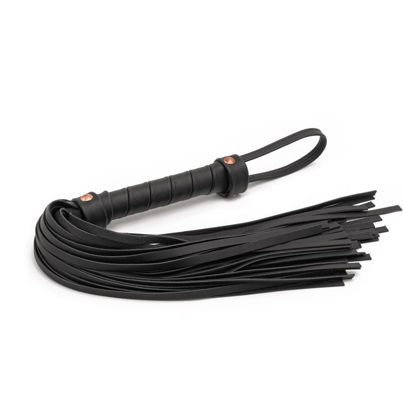 Bondage couture flogger black front and and folded | Flirtybay.com.au
